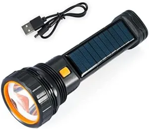 Multifunctional LED Flashlight, Mobile Power Supply for Phone Charging, Long Press to Control Brightness, 1200 lumens, 3 Modes and COB Side Lights, Portable Waterproof Lighting