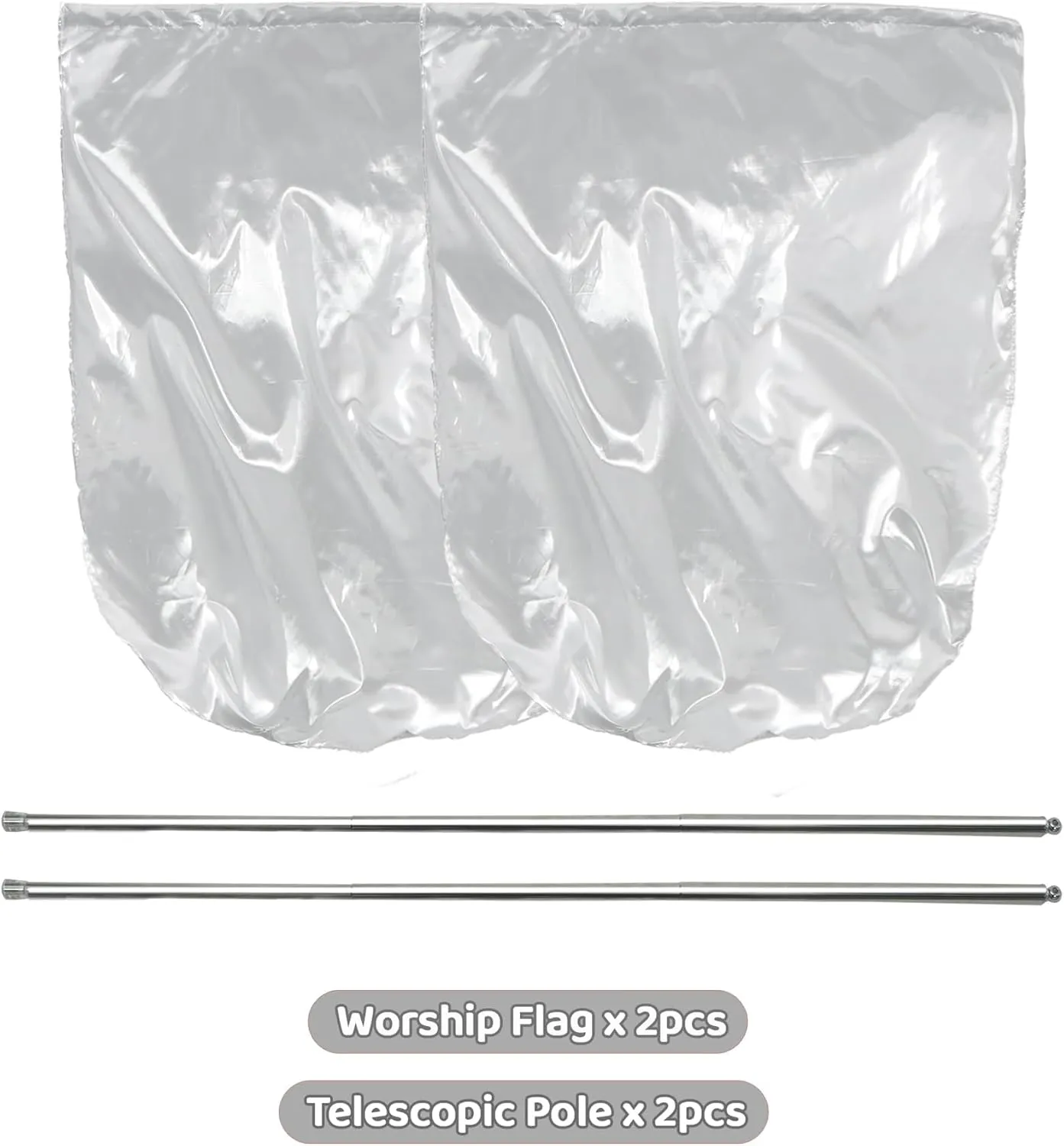 MUNAFIE 31.5"x27.56" Worship Flags for Dance Church with Telescopic Rod and Storage Bag Praise Dance Flags for Worship