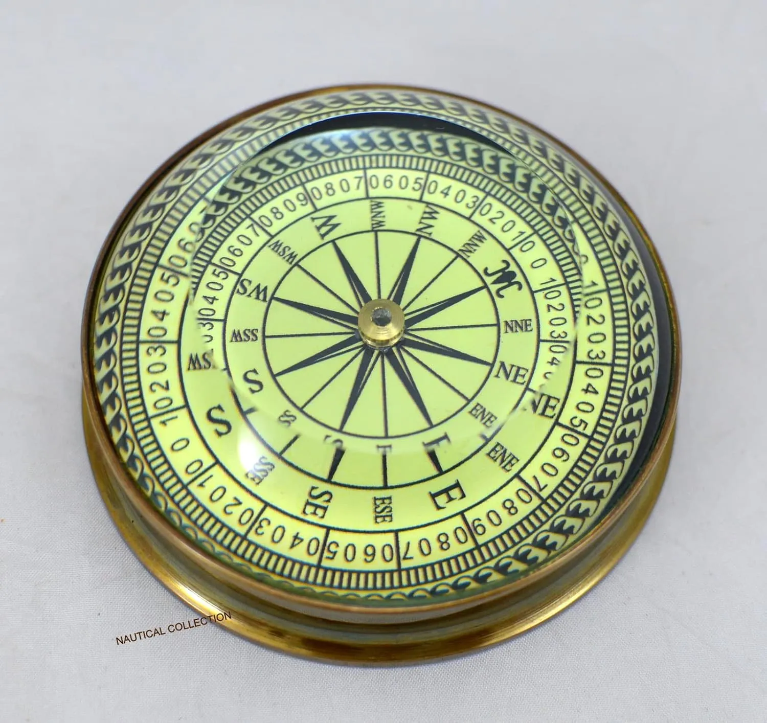 NAUTICAL COLLECTION Open Brass Lens Compass Nautical Vintage Directional Magnetic Compass with Famous Quote A Journey of 1000 Miles Begins with a Single Step Engraved Unique Gifts for Son Etc.