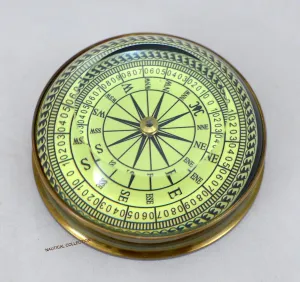 NAUTICAL COLLECTION Open Brass Lens Compass Nautical Vintage Directional Magnetic Compass with Famous Quote A Journey of 1000 Miles Begins with a Single Step Engraved Unique Gifts for Son Etc.