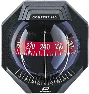 NAUTOS 17292 - Contest 130 Compass - Mount Inclined - Black Compass with RED Card - PLASTIMO