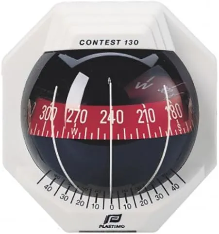 Nautos 17294 - Contest 130 Compass - Vertical Mount - White Compass with RED Card-PLASTIMO