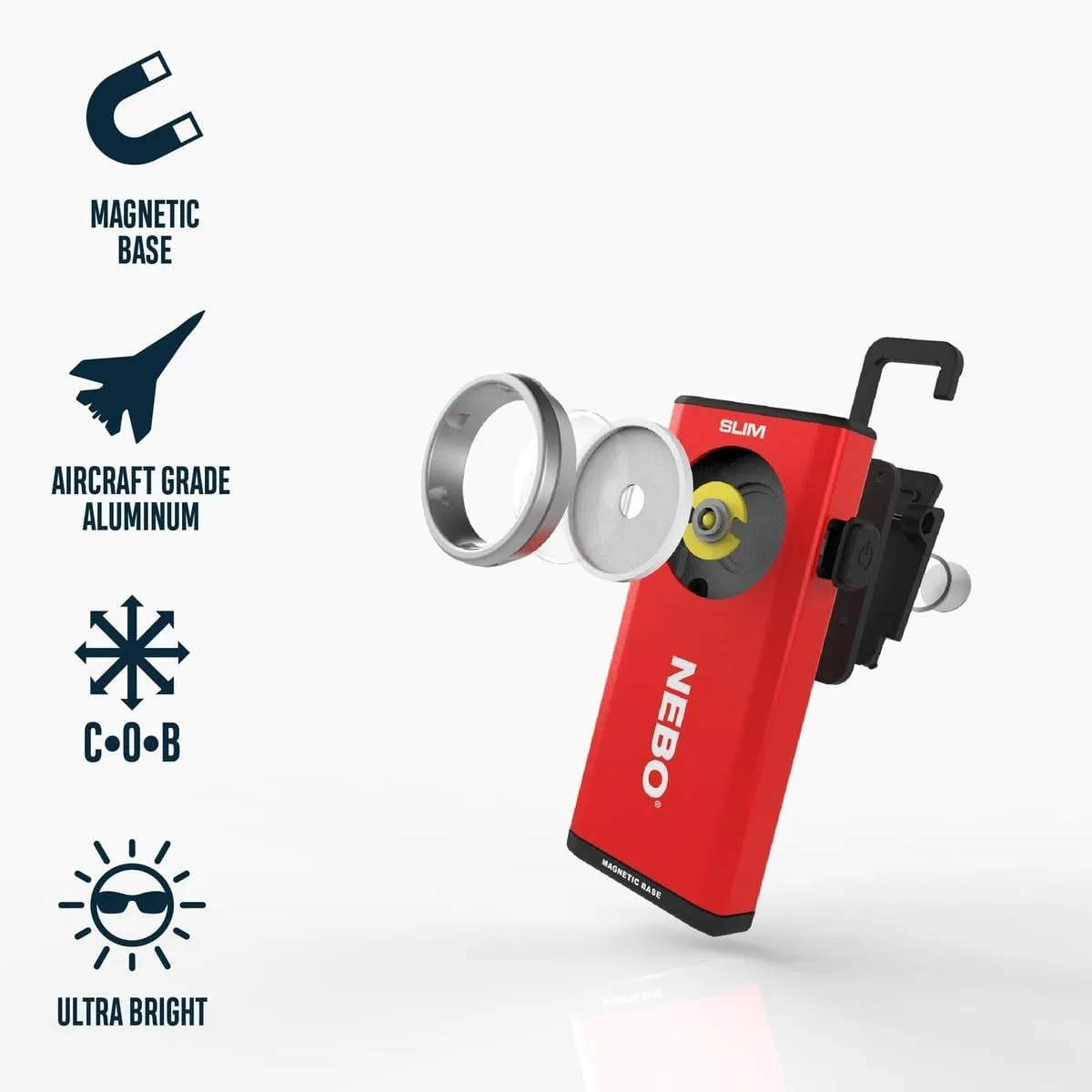 NEBO Slim Work Light, USB Rechargeable Bright Pocket Light with Clip