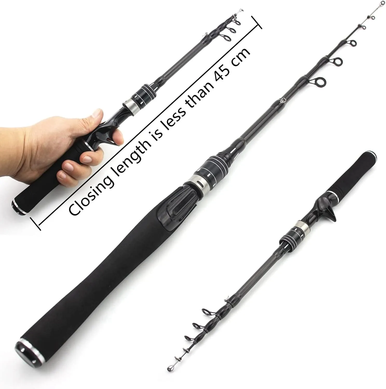 New 1.5m 1.8m 1.92m Ultra-Light Ul Power Telescopic Lure Rod, Rotating Casting Rod, Bait Weight 1-5g, Small Fishing Rod for Children and Beginners ZYHYD