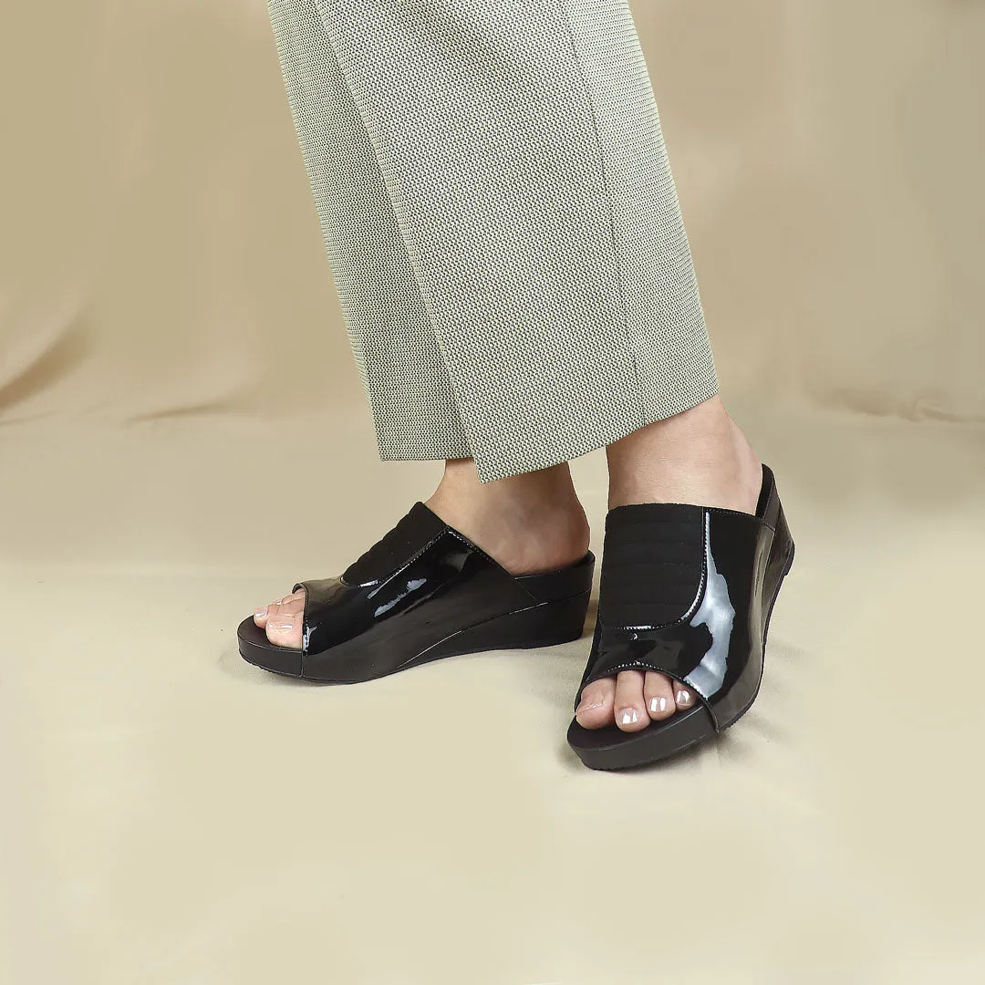 [NEW] Matte Cushioned Low Wedge Sandals 2" inch [Arch-legance Series]