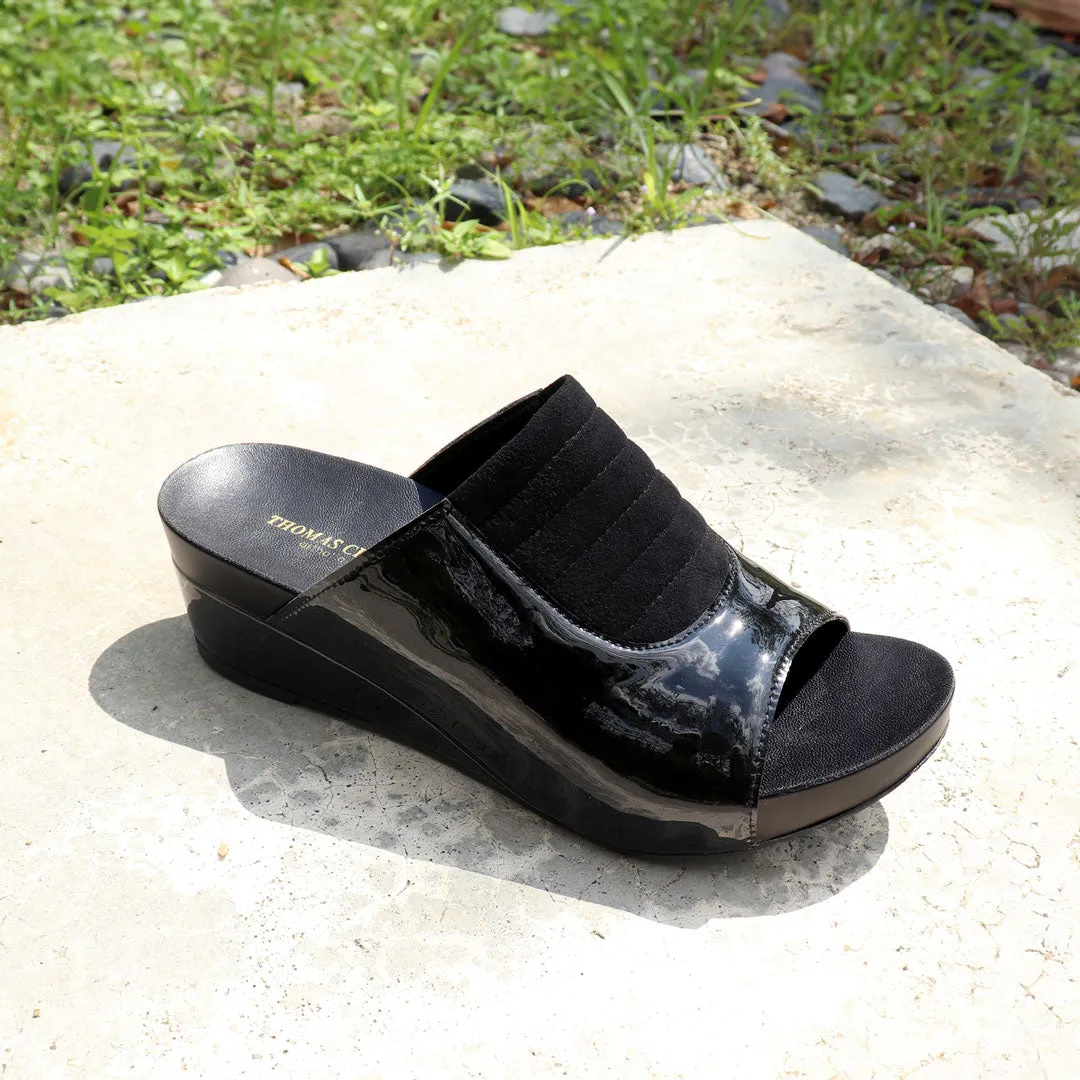 [NEW] Matte Cushioned Low Wedge Sandals 2" inch [Arch-legance Series]