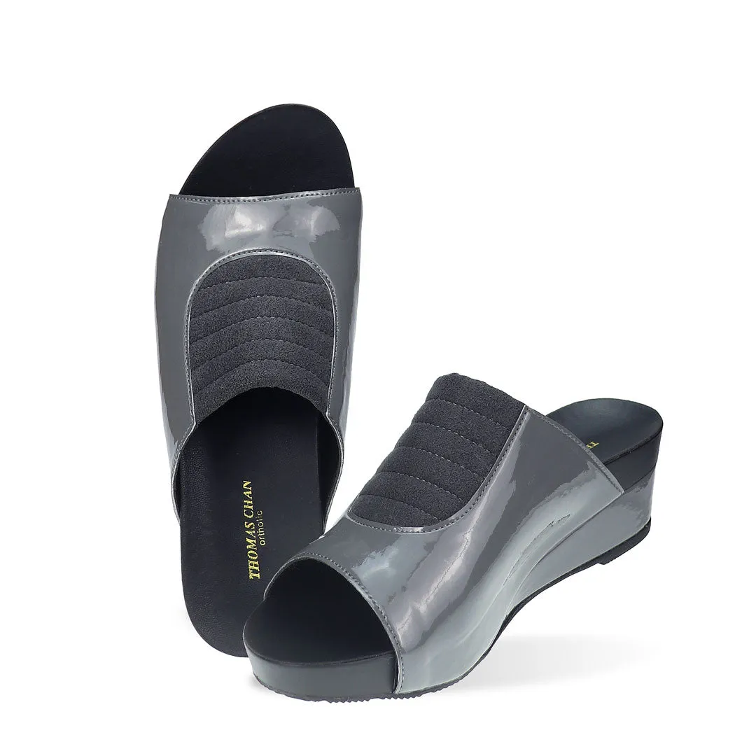 [NEW] Matte Cushioned Low Wedge Sandals 2" inch [Arch-legance Series]