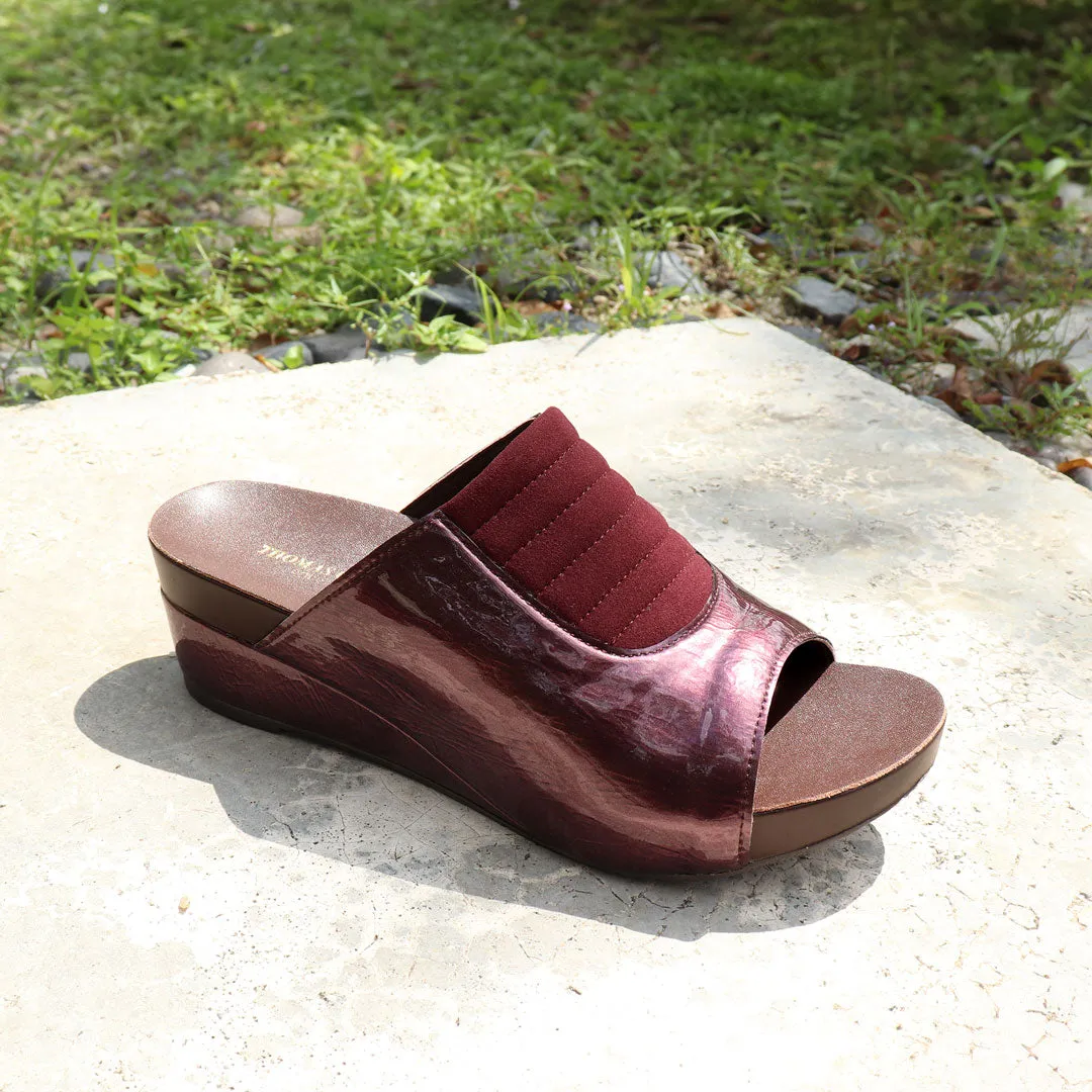 [NEW] Matte Cushioned Low Wedge Sandals 2" inch [Arch-legance Series]