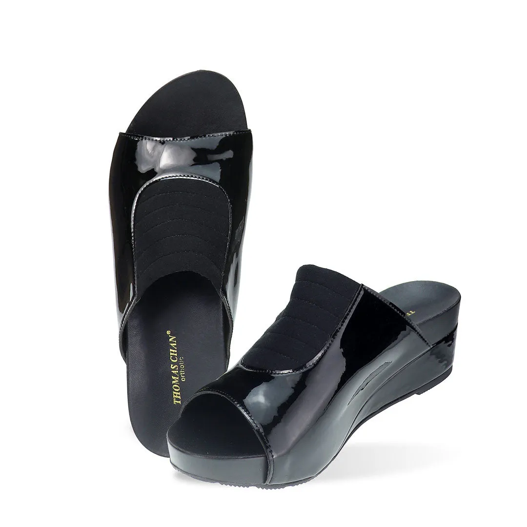 [NEW] Matte Cushioned Low Wedge Sandals 2" inch [Arch-legance Series]