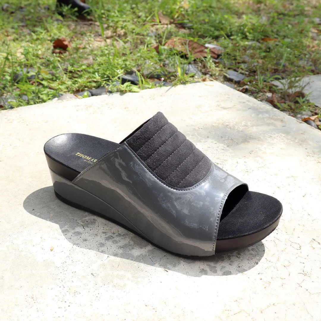 [NEW] Matte Cushioned Low Wedge Sandals 2" inch [Arch-legance Series]