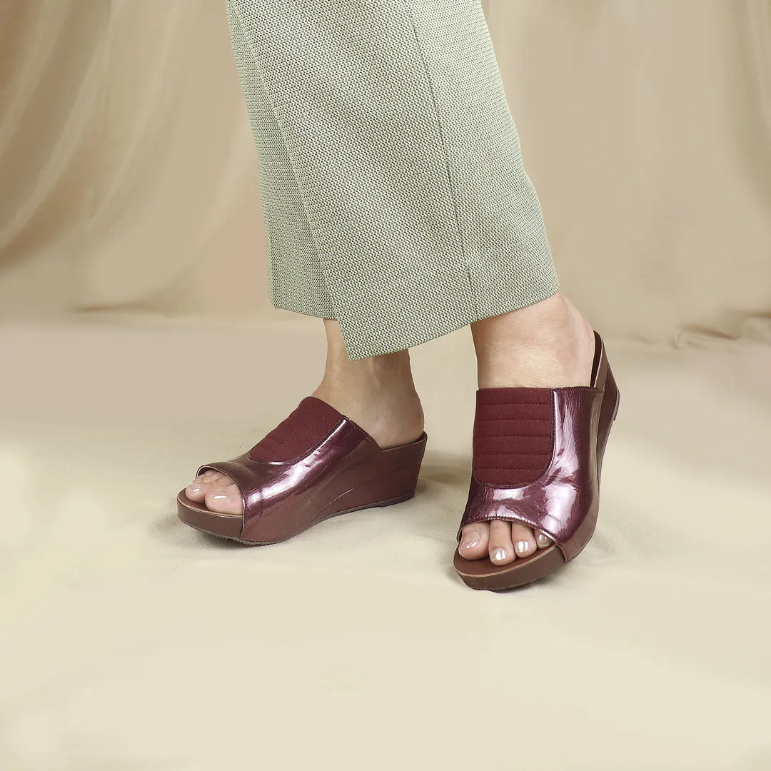 [NEW] Matte Cushioned Low Wedge Sandals 2" inch [Arch-legance Series]