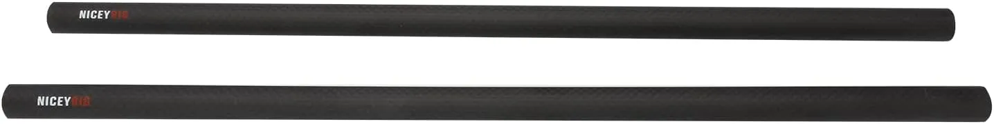 NICEYRIG 15mm Rod 16'' Carbon Fiber Lightweight Camera Rod Rails for 15mm Heavier Shoulder Mount Rig, Follow Focus (Max. Payload 222lb) - 555