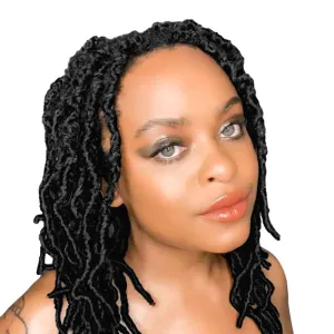Niseyo Faux Locs Crochet Hair 10 Inch Soft locs, 6 Packs Short Crochet Locs Pre Looped Crotchet Straight Synthetic Hair Extensions (1#, Jet Black)