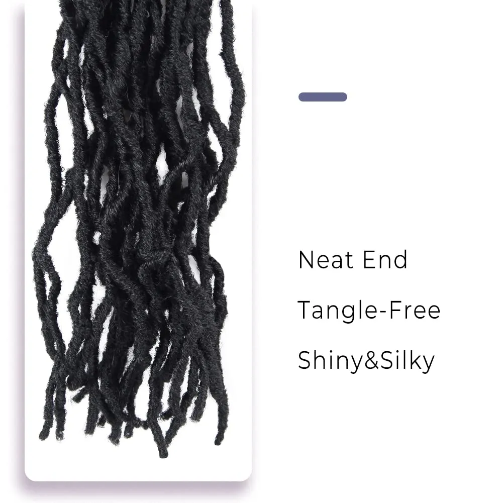 Niseyo Faux Locs Crochet Hair 10 Inch Soft locs, 6 Packs Short Crochet Locs Pre Looped Crotchet Straight Synthetic Hair Extensions (1#, Jet Black)