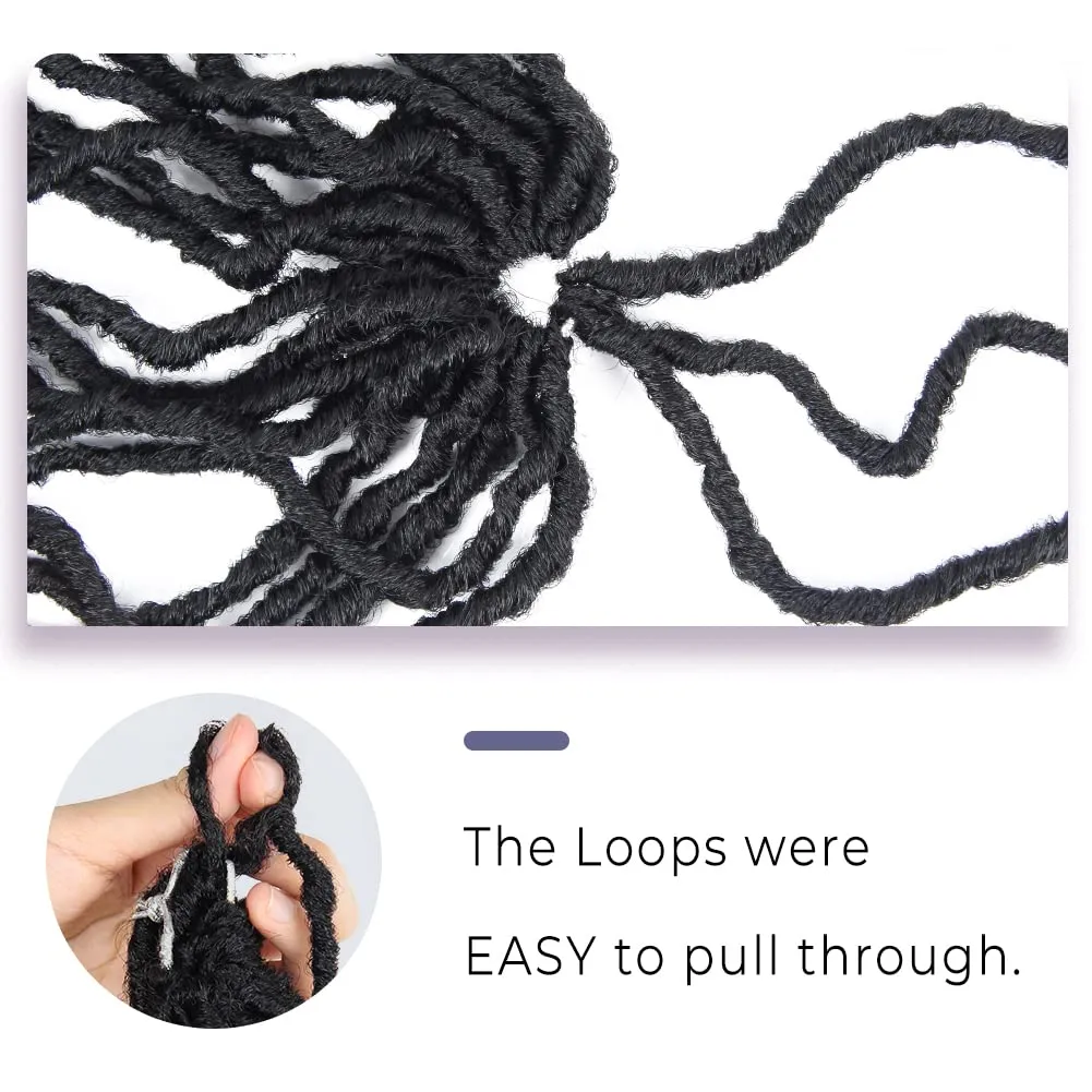 Niseyo Faux Locs Crochet Hair 10 Inch Soft locs, 6 Packs Short Crochet Locs Pre Looped Crotchet Straight Synthetic Hair Extensions (1#, Jet Black)