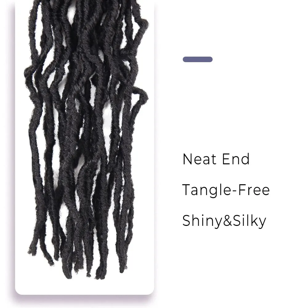 Niseyo Faux Locs Crochet Hair 10 Inch Soft locs, 6 Packs Short Crochet Locs Pre Looped Crotchet Straight Synthetic Hair Extensions (2#, Off Black)