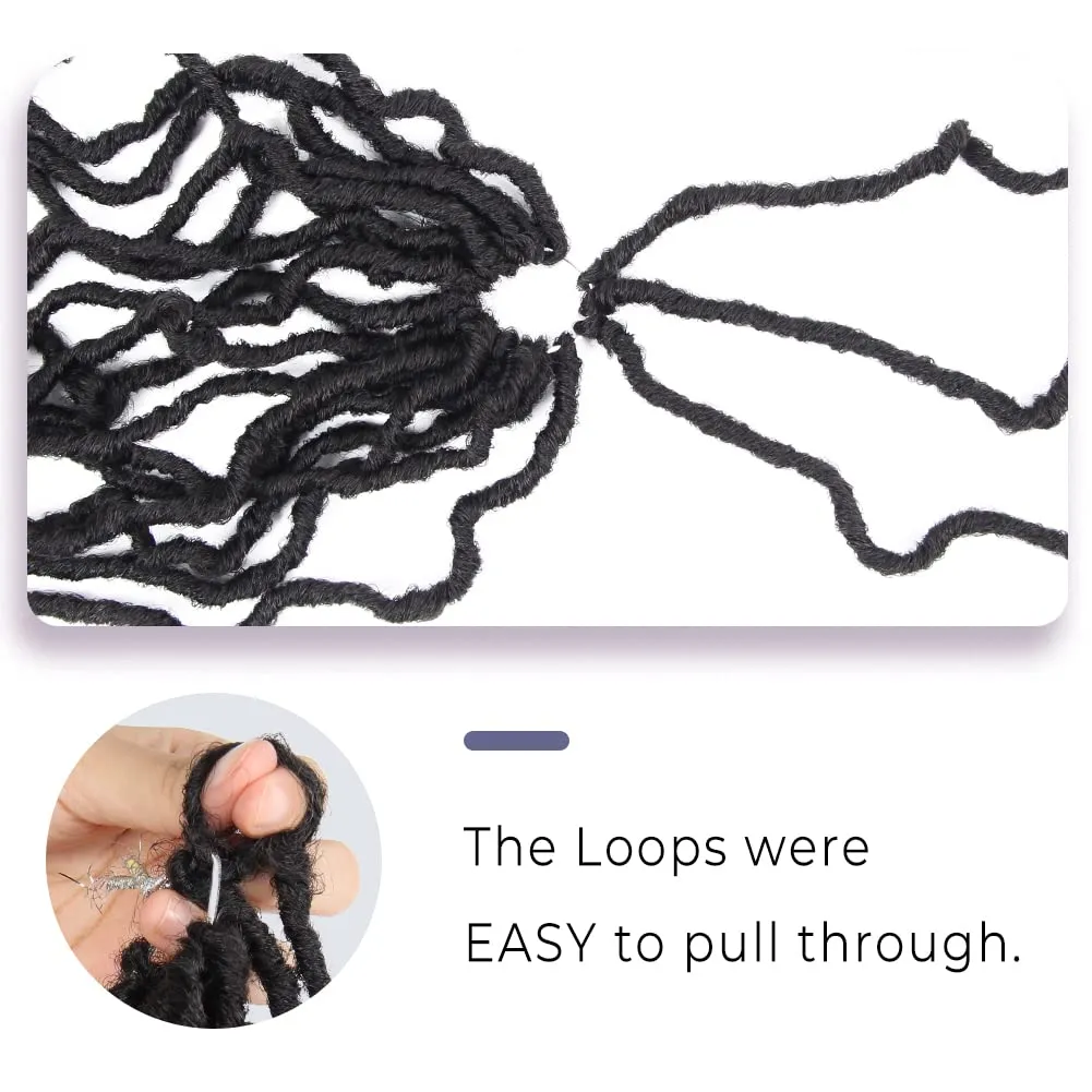 Niseyo Faux Locs Crochet Hair 10 Inch Soft locs, 6 Packs Short Crochet Locs Pre Looped Crotchet Straight Synthetic Hair Extensions (2#, Off Black)