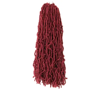 Niseyo Faux Locs Crochet Hair 24 Inch Soft Locs, 6 Packs Long Crochet Locs Pre Looped Crotchet Straight Synthetic Hair Extensions (118#, Burgundy)