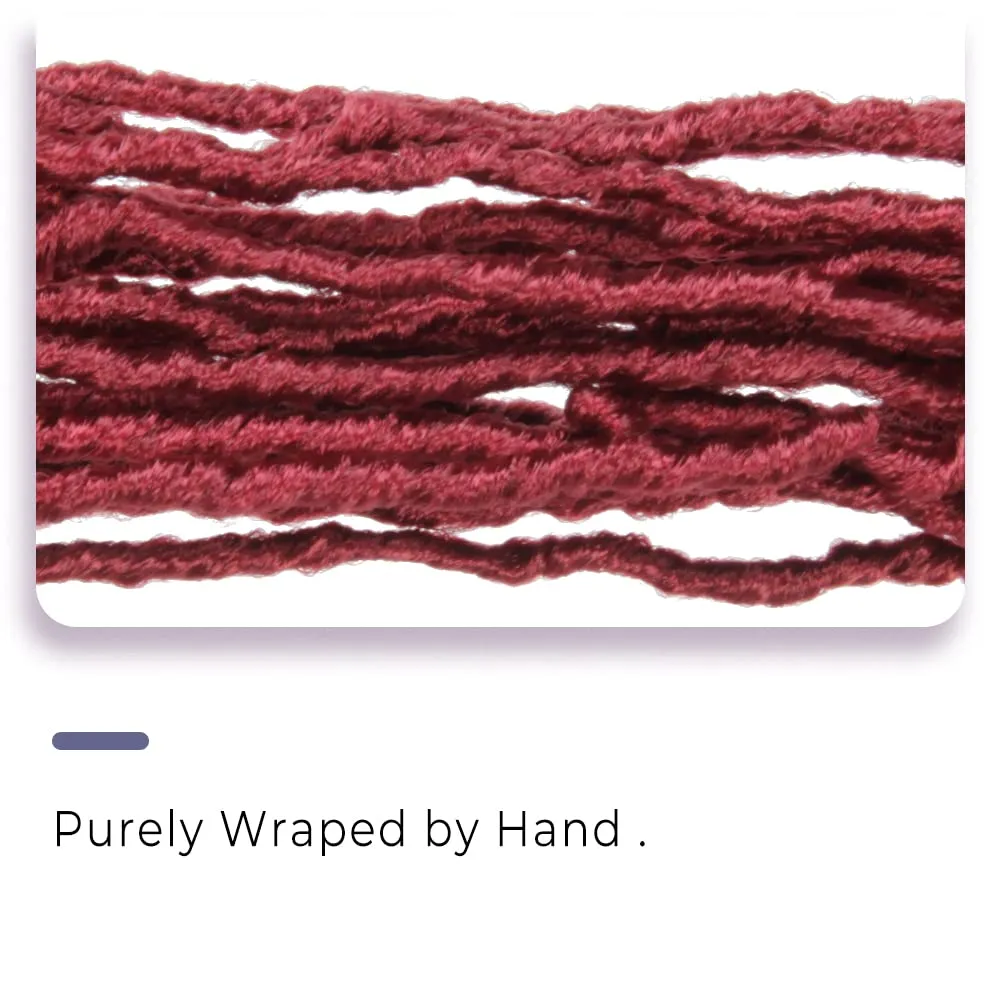 Niseyo Faux Locs Crochet Hair 24 Inch Soft Locs, 6 Packs Long Crochet Locs Pre Looped Crotchet Straight Synthetic Hair Extensions (118#, Burgundy)