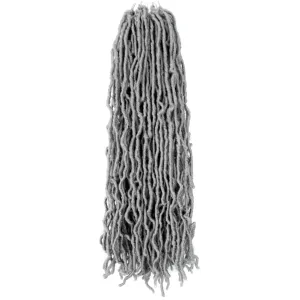 Niseyo Faux Locs Crochet Hair 24 Inch Soft Locs, 6 Packs Long Grey Crochet Locs Pre Looped Crotchet Straight Synthetic Hair Extensions (Gray)