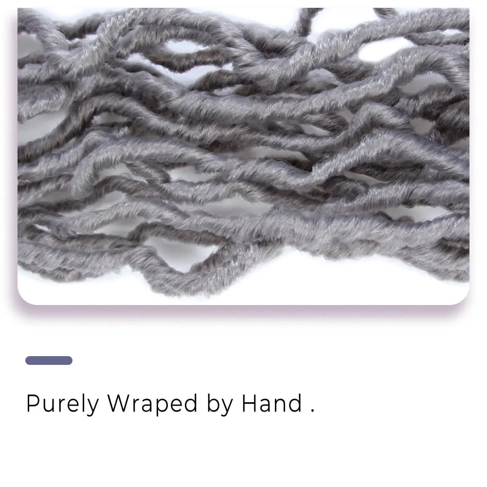 Niseyo Grey Faux Locs Crochet Hair 10 Inch Soft locs, 6 Packs Short Crochet Locs Pre Looped Crotchet Straight Synthetic Hair Extensions (Gray)