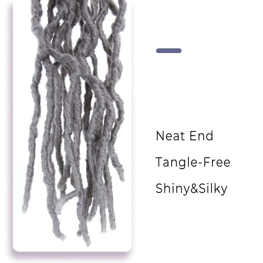 Niseyo Grey Faux Locs Crochet Hair 10 Inch Soft locs, 6 Packs Short Crochet Locs Pre Looped Crotchet Straight Synthetic Hair Extensions (Gray)