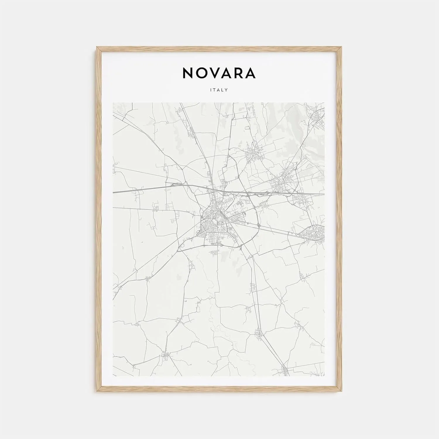 Novara Map Poster Novara Map Print Novara Personalized Map Art Novara Wall Art Novara Travel Poster Travel Gift Italy