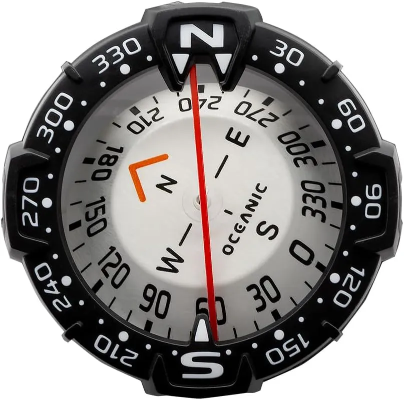 OCEANIC Maxview Compass | Large, Easy-to-Read Bearing Indicators | Available in a Variety of configurations: Wrist, Bungee, clipmount, Hose Mount and Module | Available in NH or SH