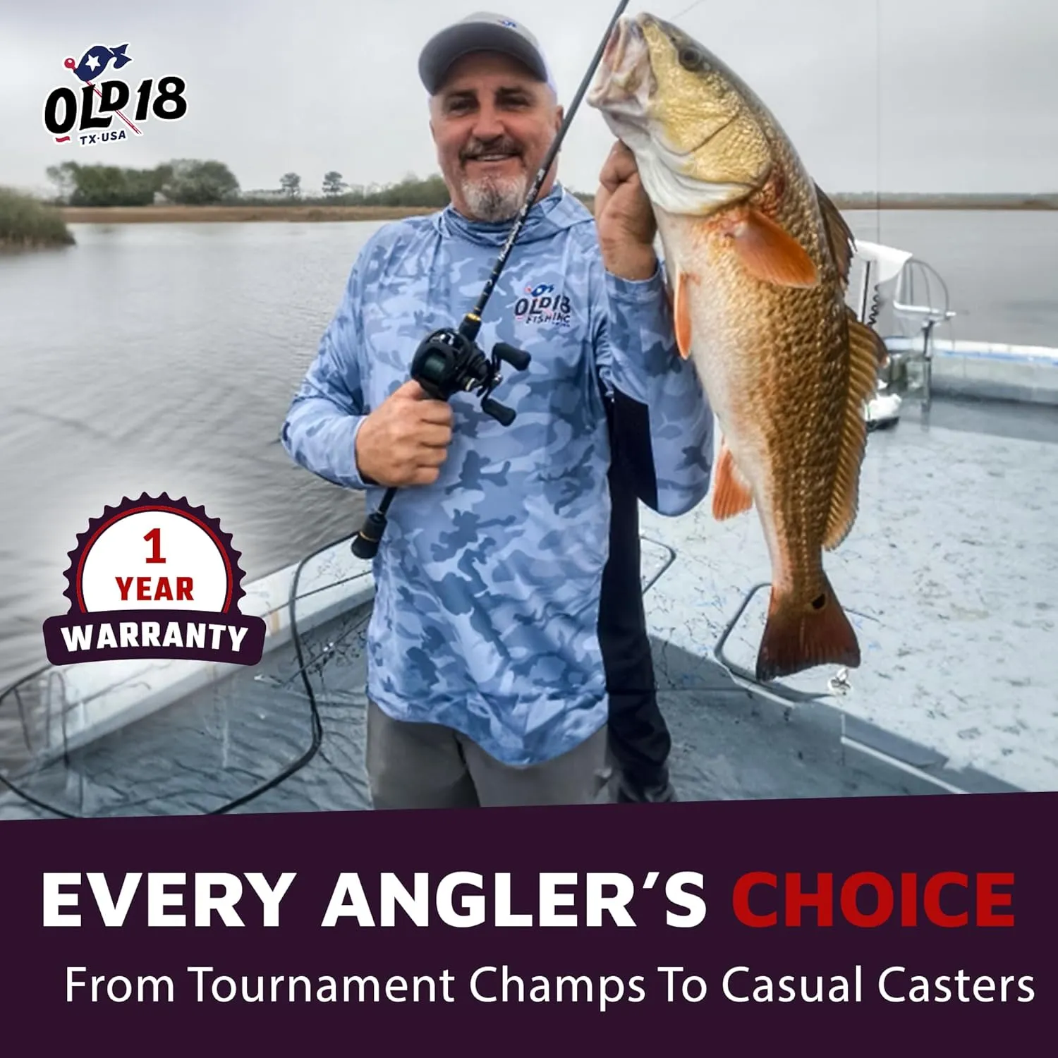 Old 18 Buoyancy Series 1-PC Fishing Rod - 30 24 Ton Carbon, Superior Sensitivity for Micro Lures, Titanium Guides, Ideal for Precision Strikes, Carbon Fiber Split Grip for Comfort