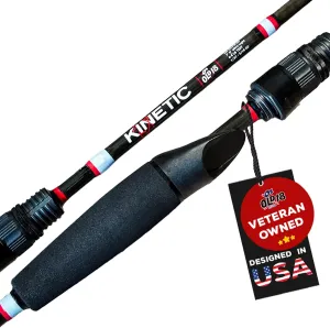 Old 18 Kinetic 7'0" Ultra Light Spinning Rod - 30-Ton Carbon, Enhanced Sensitivity for Precision Strikes, Coated Stainless Guides, Ideal for Freshwater and Inshore Species - Split Grip for Comfort
