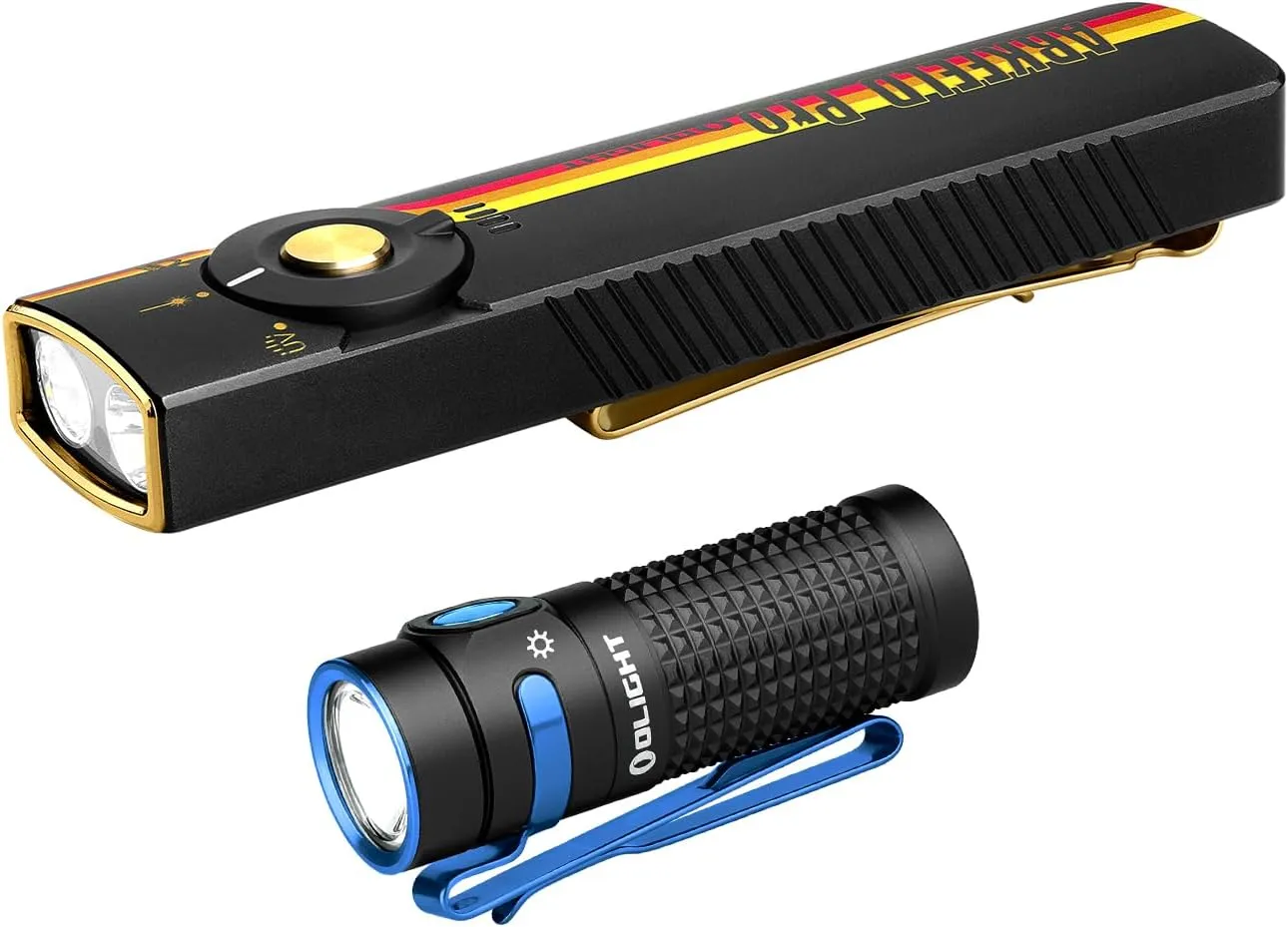 OLIGHT Arkfeld Pro Rechargeable EDC Flashlight Bundle with Baton4 Flash Light 1300 Lumens
