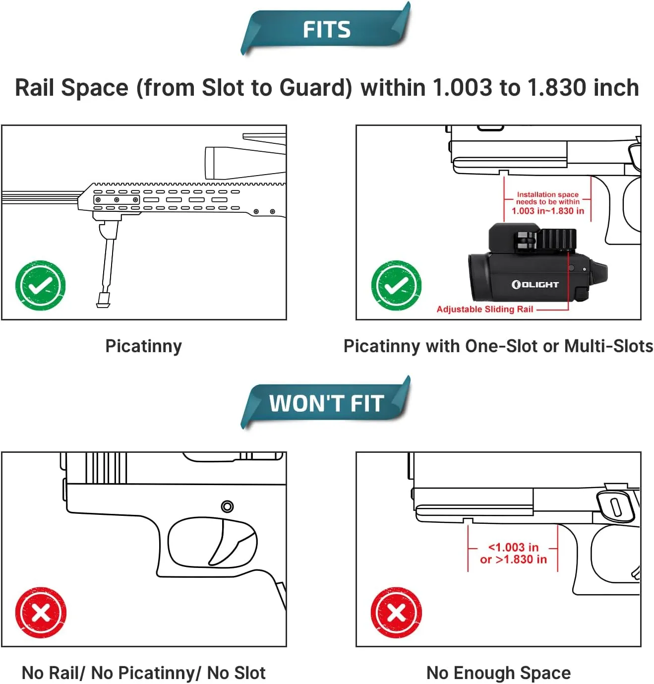 OLIGHT Baldr S 800 Lumens Compact Rail Mount Weaponlight with Green Beam and White LED Combo, Magnetic USB Rechargeable Tactical Flashlight with 1913 or GL Rail, Battery Included (Black)