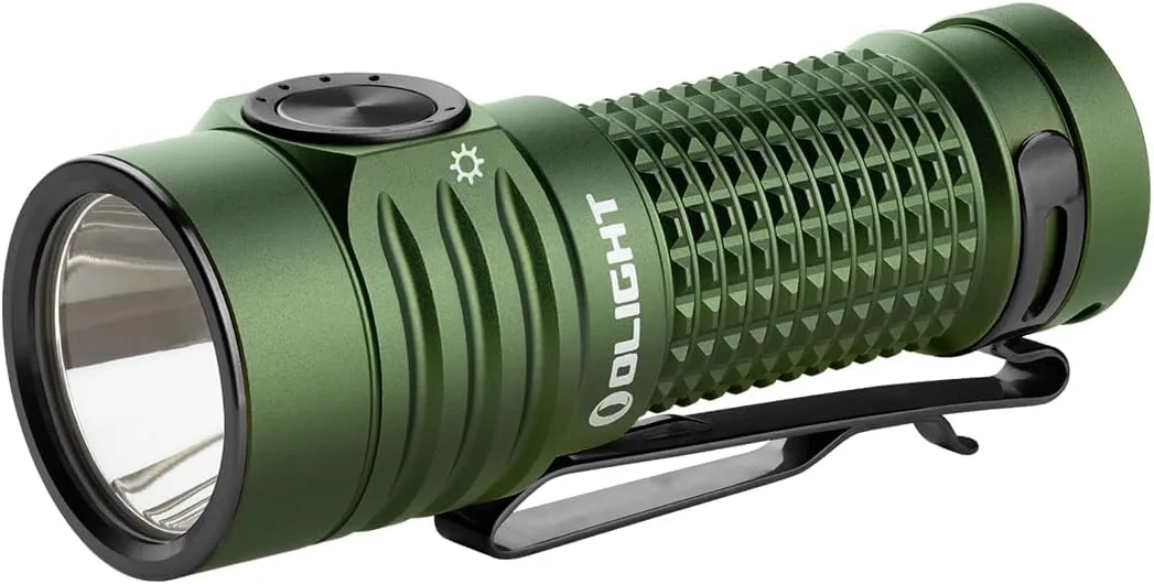 OLIGHT Baton Turbo EDC Rechargeable Handheld Flashlight, 1000 Lumens Compact LED and 510 Meters Long Throw Powerful Light, with Two-Way Clip and Landyard for Camping, Home Use (OD Green)