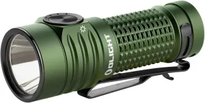 OLIGHT Baton Turbo EDC Rechargeable Handheld Flashlight, 1000 Lumens Compact LED and 510 Meters Long Throw Powerful Light, with Two-Way Clip and Landyard for Camping, Home Use (OD Green)