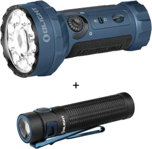 OLIGHT Marauder Mini 7,000 Lumens Bright Flashlight with 600 Meters Beam Distance, Powerful RGB Bundle Baton3 Pro 1500 LMS EDC Rechargeable Lights