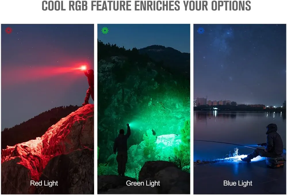 OLIGHT Marauder Mini 7,000 Lumens Bright Flashlight with 600 Meters Beam Distance, Powerful RGB Lights, Magnetic Rechargeable for Outdoors Work, Hunting, and Searching (Orange)