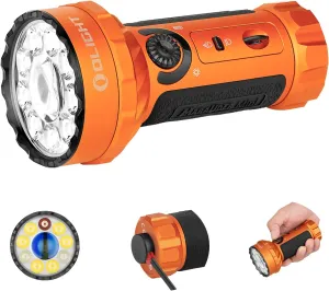 OLIGHT Marauder Mini 7,000 Lumens Bright Flashlight with 600 Meters Beam Distance, Powerful RGB Lights, Magnetic Rechargeable for Outdoors Work, Hunting, and Searching (Orange)