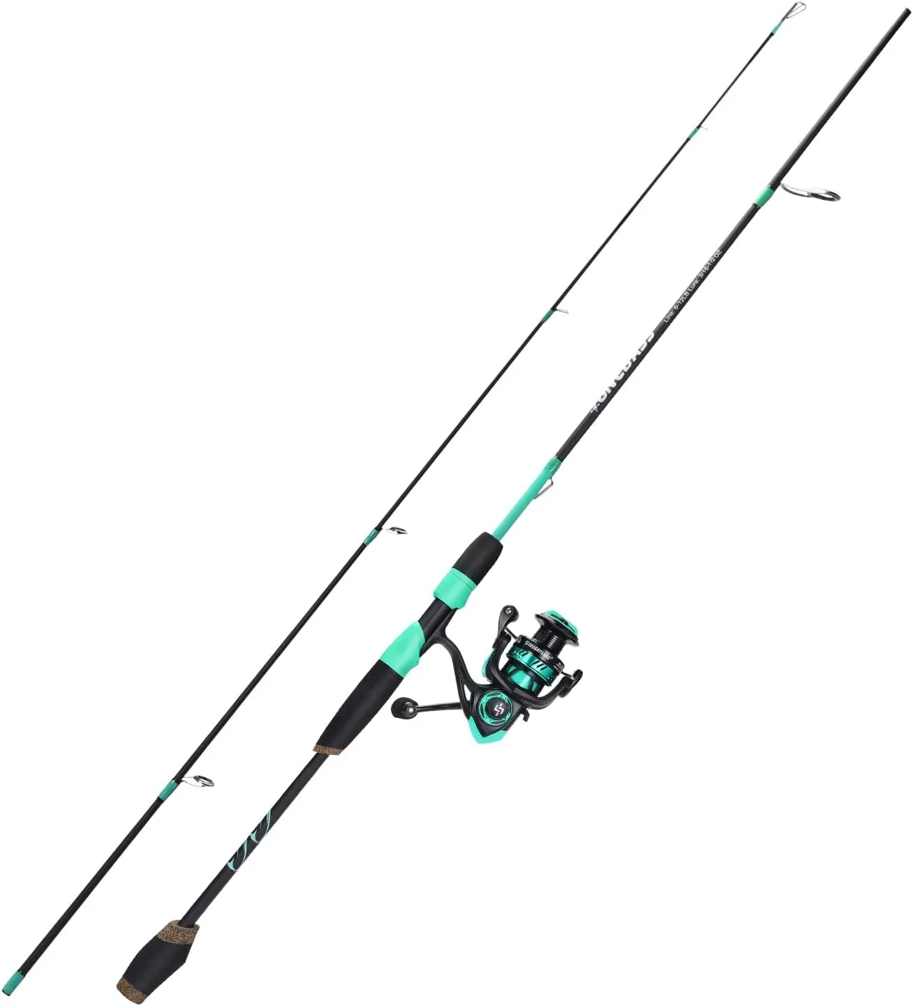 One Bass Fishing Rod and Reel Combo, 2-Piece Spinning & Baitcasting Combo,Medium IM6 Graphite Blank Rods, Stainless Steel Guides