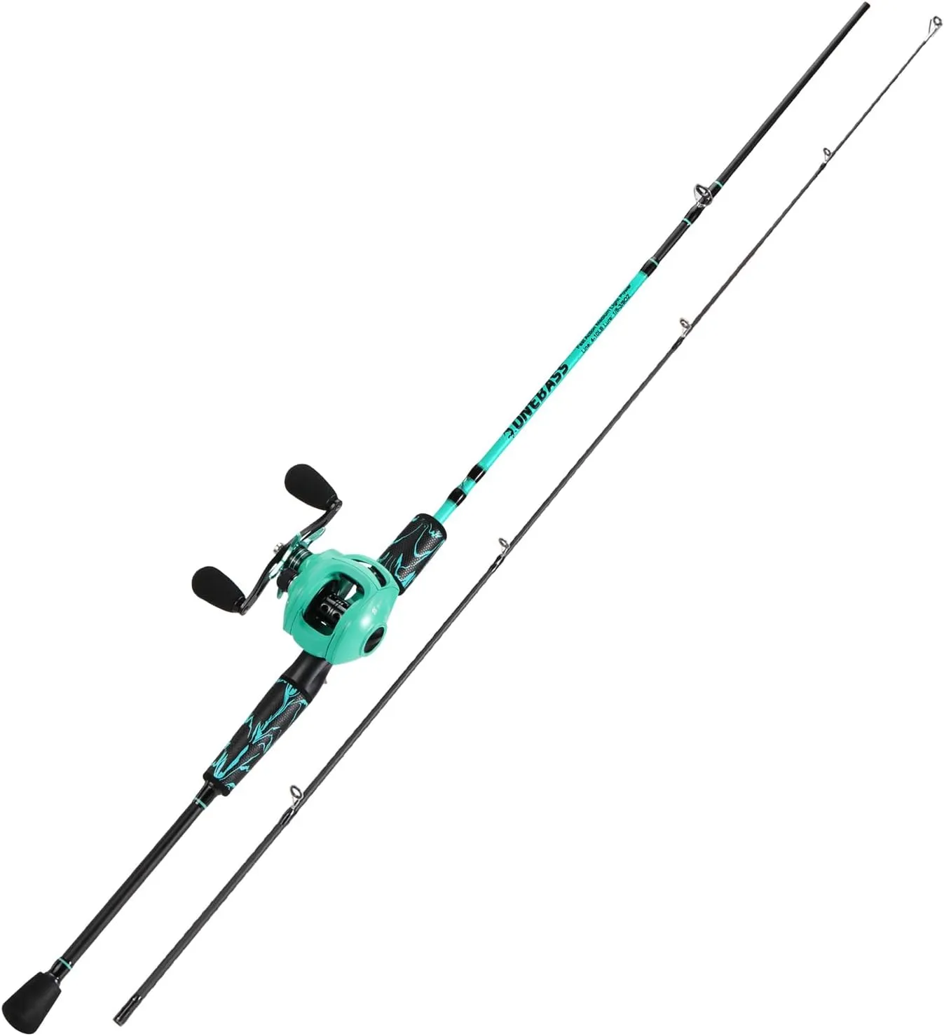 One Bass Fishing Rod and Reel Combo, IM6 Graphite 2Pc Blank Baitcasting Combo with SuperPolymer Handle
