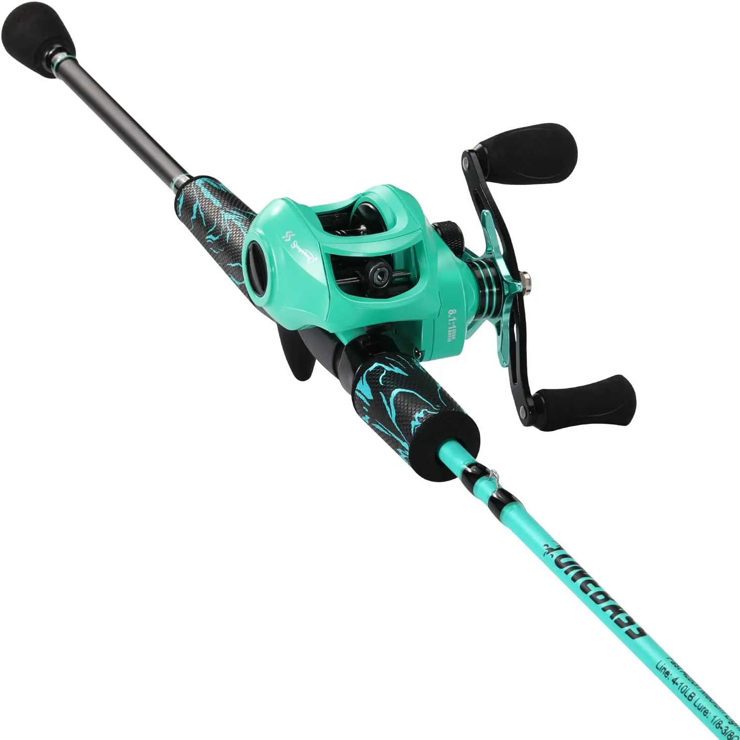 One Bass Fishing Rod and Reel Combo, IM6 Graphite 2Pc Blank Baitcasting Combo with SuperPolymer Handle