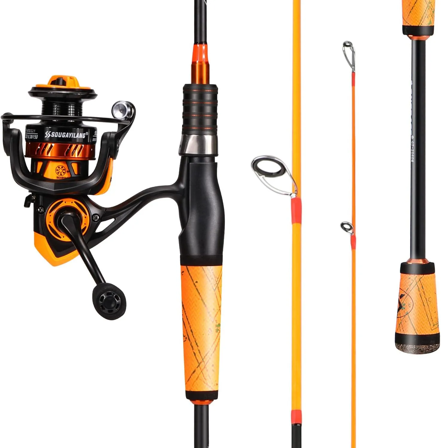 One Bass Fishing Rod and Reel Combo, Spinning Combo with SuperPolymer Handle