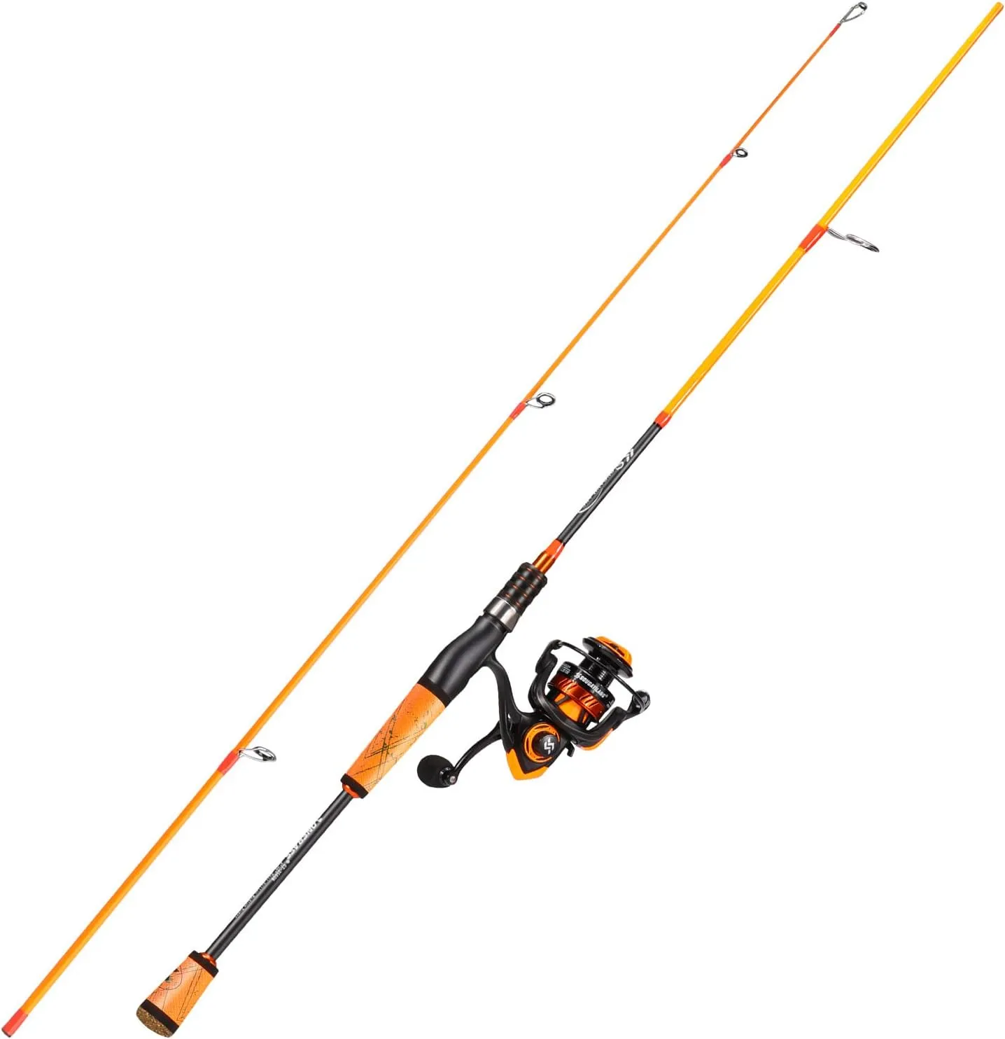 One Bass Fishing Rod and Reel Combo, Spinning Combo with SuperPolymer Handle