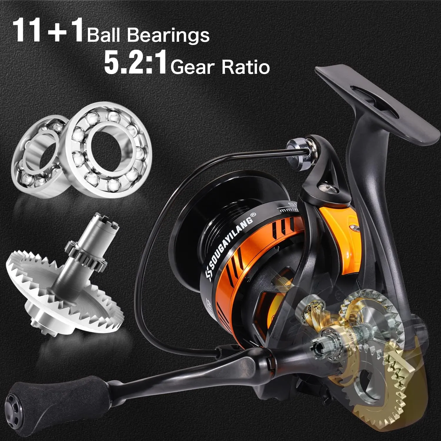 One Bass Fishing Rod and Reel Combo, Spinning Combo with SuperPolymer Handle