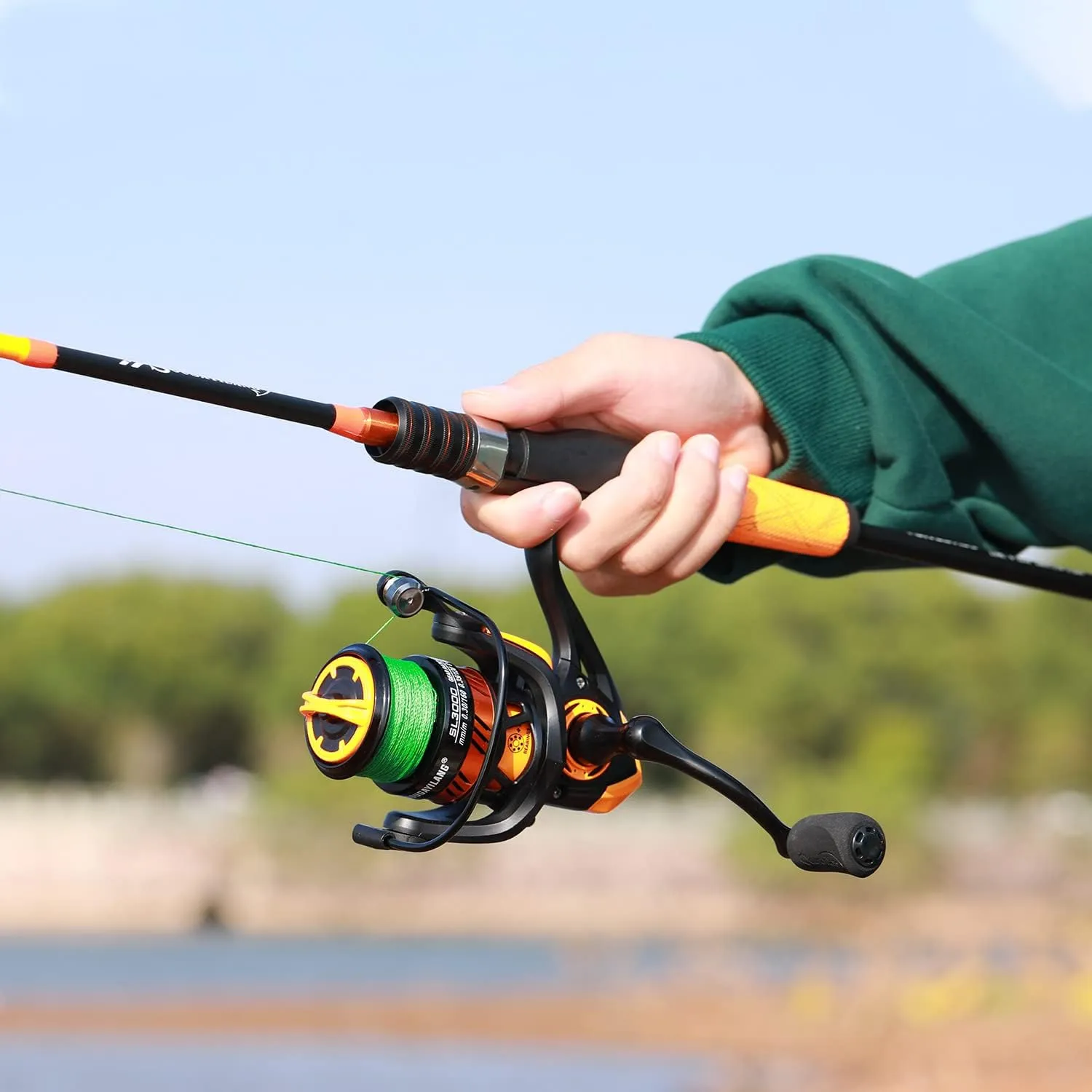 One Bass Fishing Rod and Reel Combo, Spinning Combo with SuperPolymer Handle