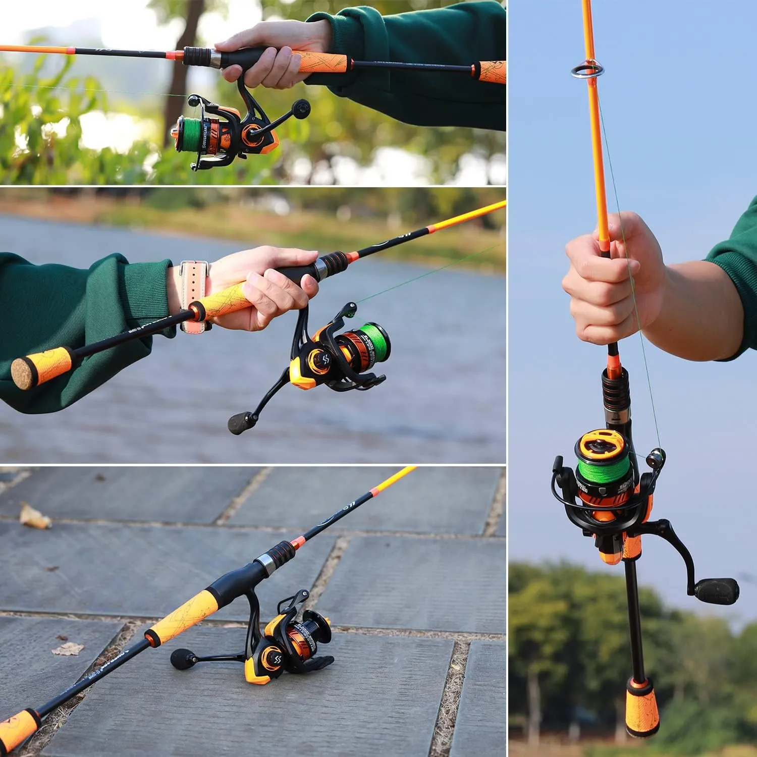 One Bass Fishing Rod and Reel Combo, Spinning Combo with SuperPolymer Handle
