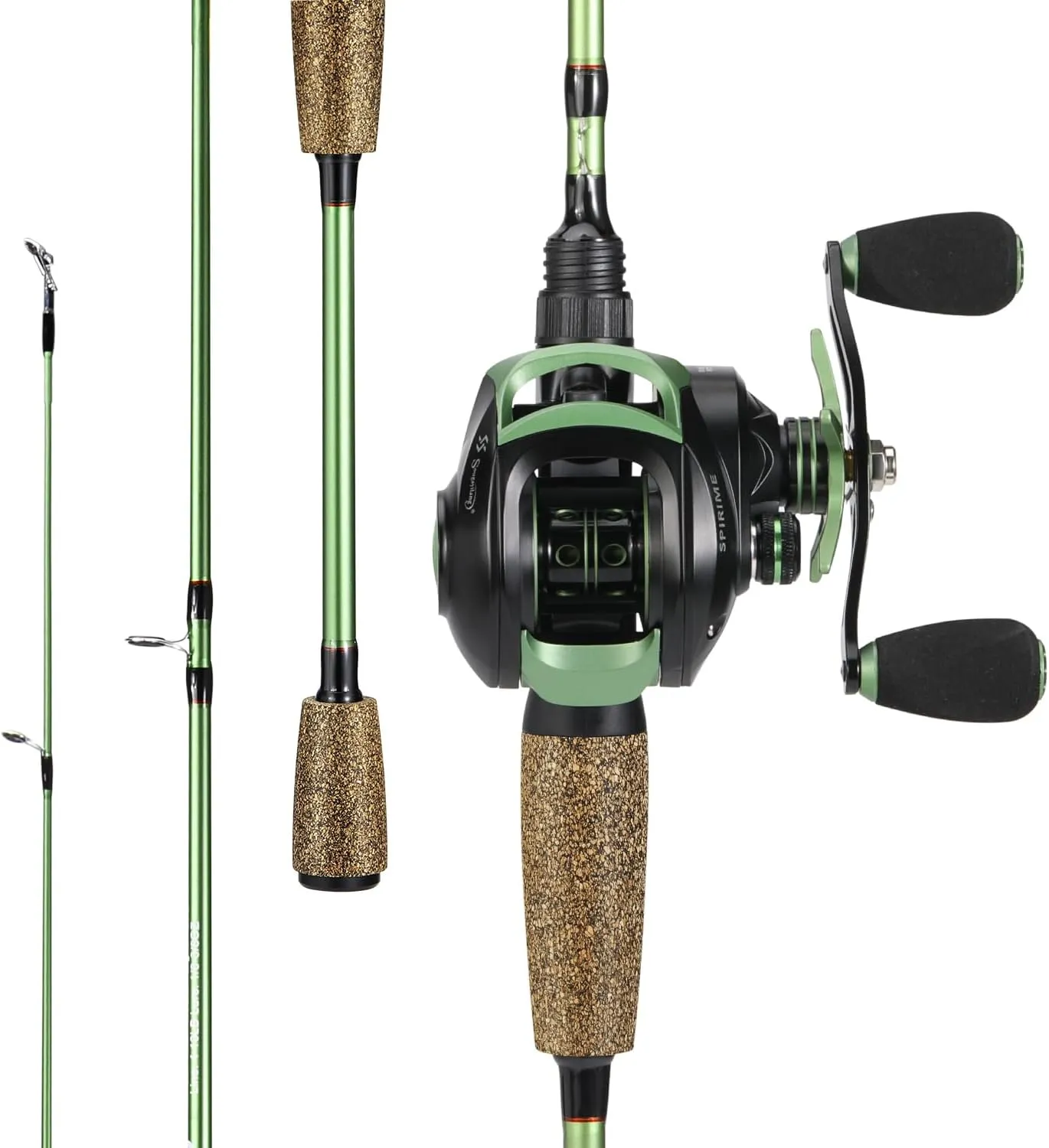 One Bass Fishing Rods Combos, 30-Ton Carbon Fiber Blanks Casting Rods,8.1:1 Gear Ratio Fishing Reel, 2-Piece Baitcasting Combo with Rubber Cork Handle