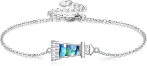 ONEFINITY Lighthouse/Compass Bracelet For Women Sterling Silver Lighthouse/Compass Pendant Bracelet Abalone Shell Birthday Jewelry Gift For Lover