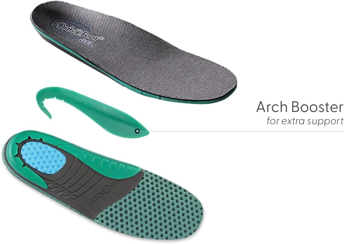 Orthofeet Men's Orthotic Insoles with Arch Support for Plantar Fasciitis and Pain Relief, Size 12 X-Wide