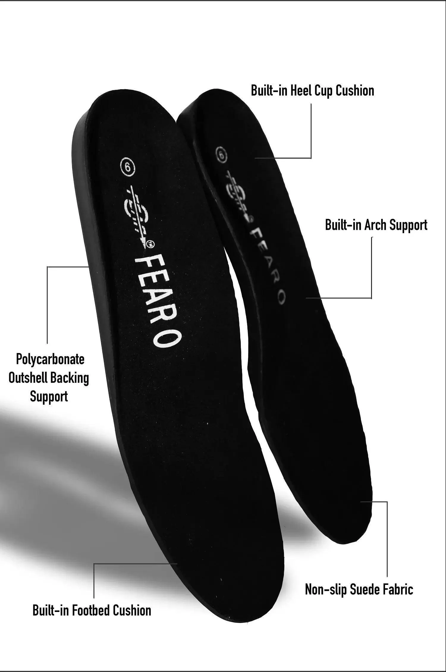 Orthopedic High Arch Support Shoe Insoles, Shock Absorbing Orthotic