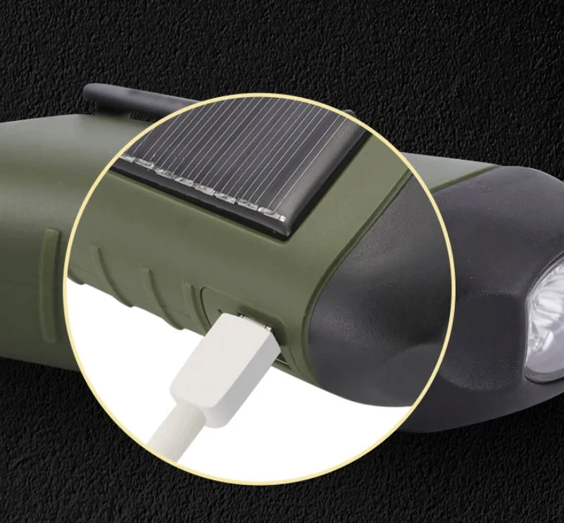 Outdoor Hand-cranked Power Generation Led Flashlight